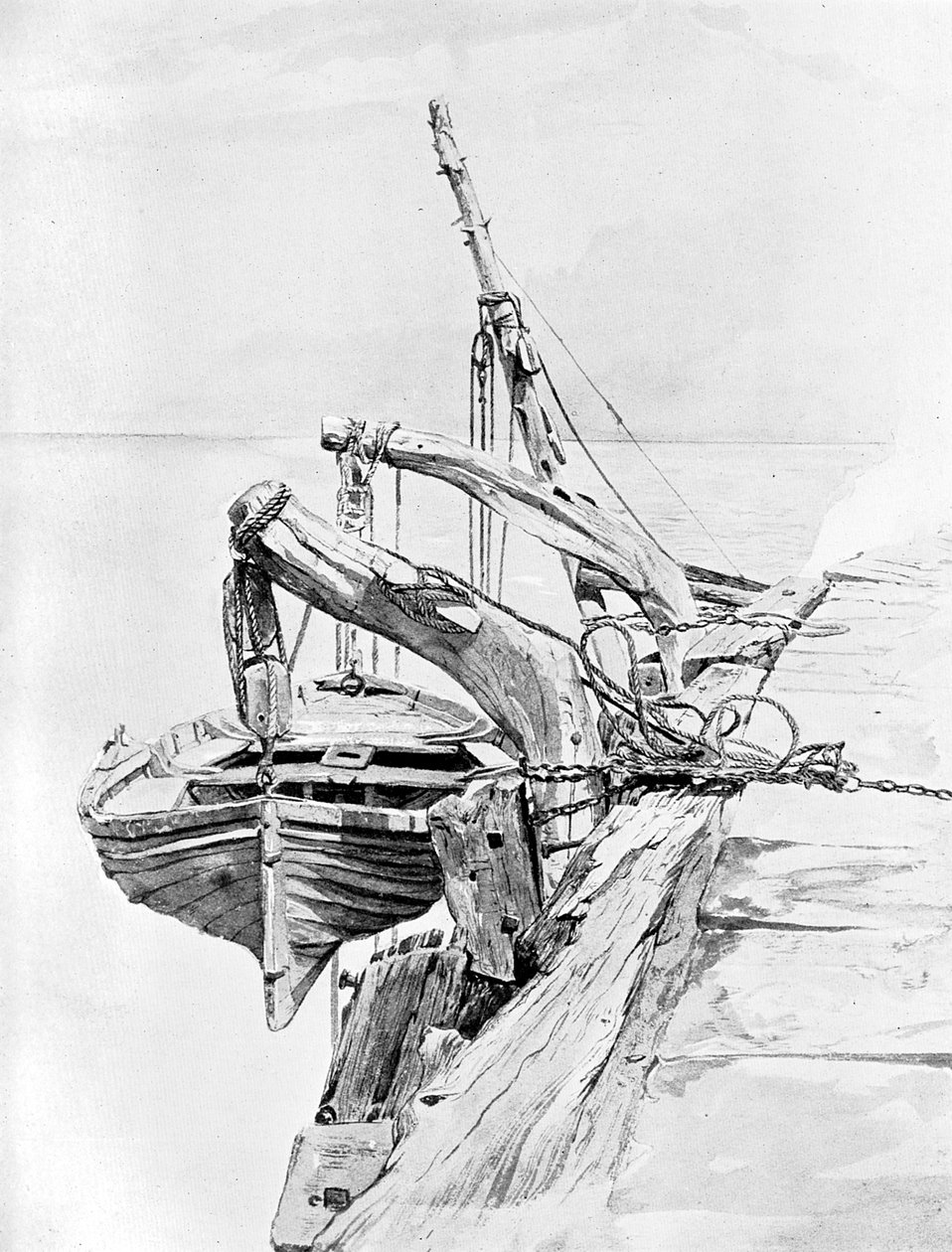 En undersøgelse i blyant og vandfarve, 1858 1900 af Unbekannt