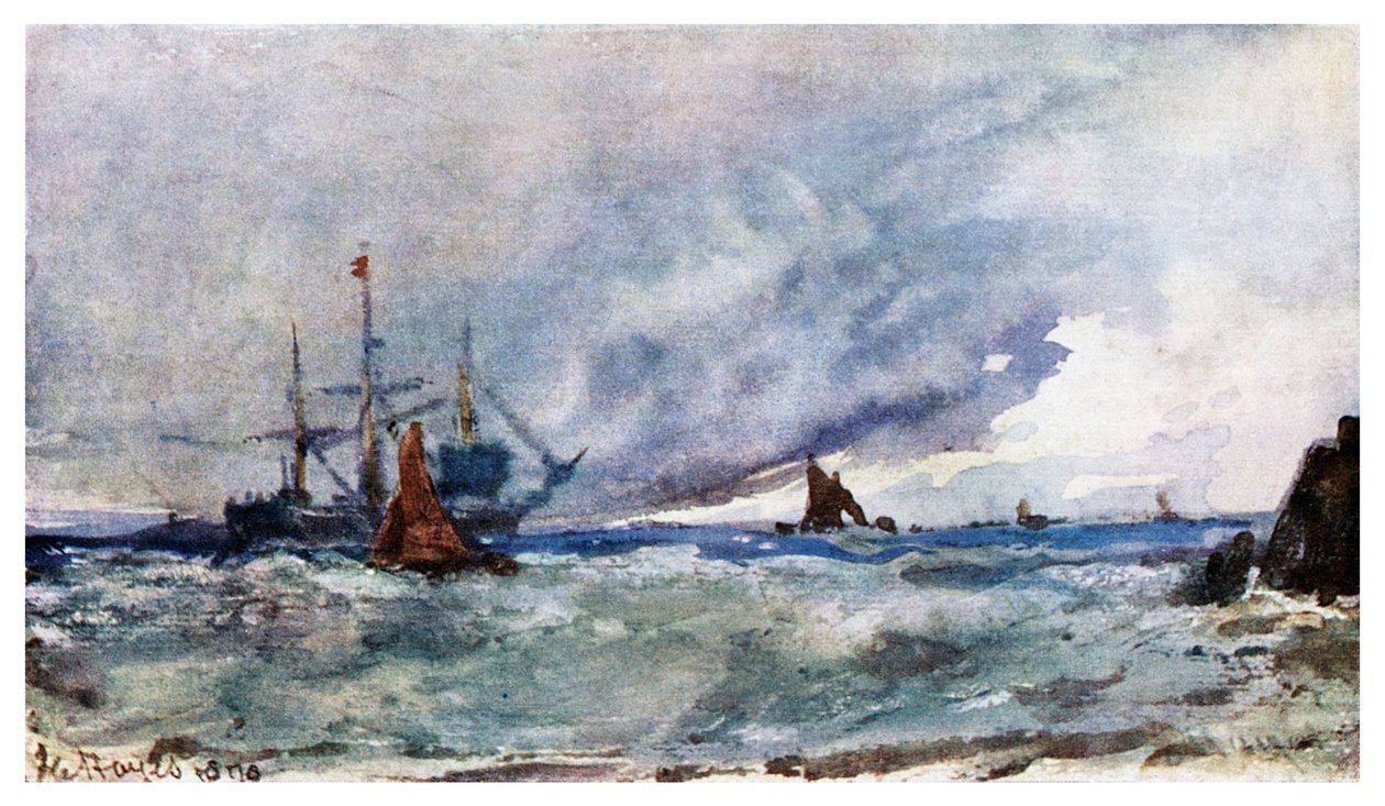 En undersøgelse af himmel og hav fra dækket af et fartøj ud for Tarifa, 1901 af Unbekannt