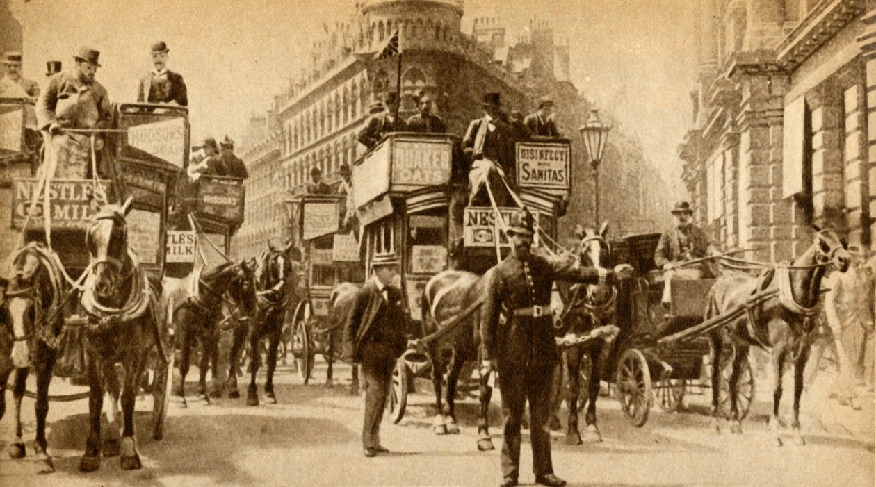 A Traffic Block in 1900 - En scene uden for Mansion House, 1933. af Unbekannt