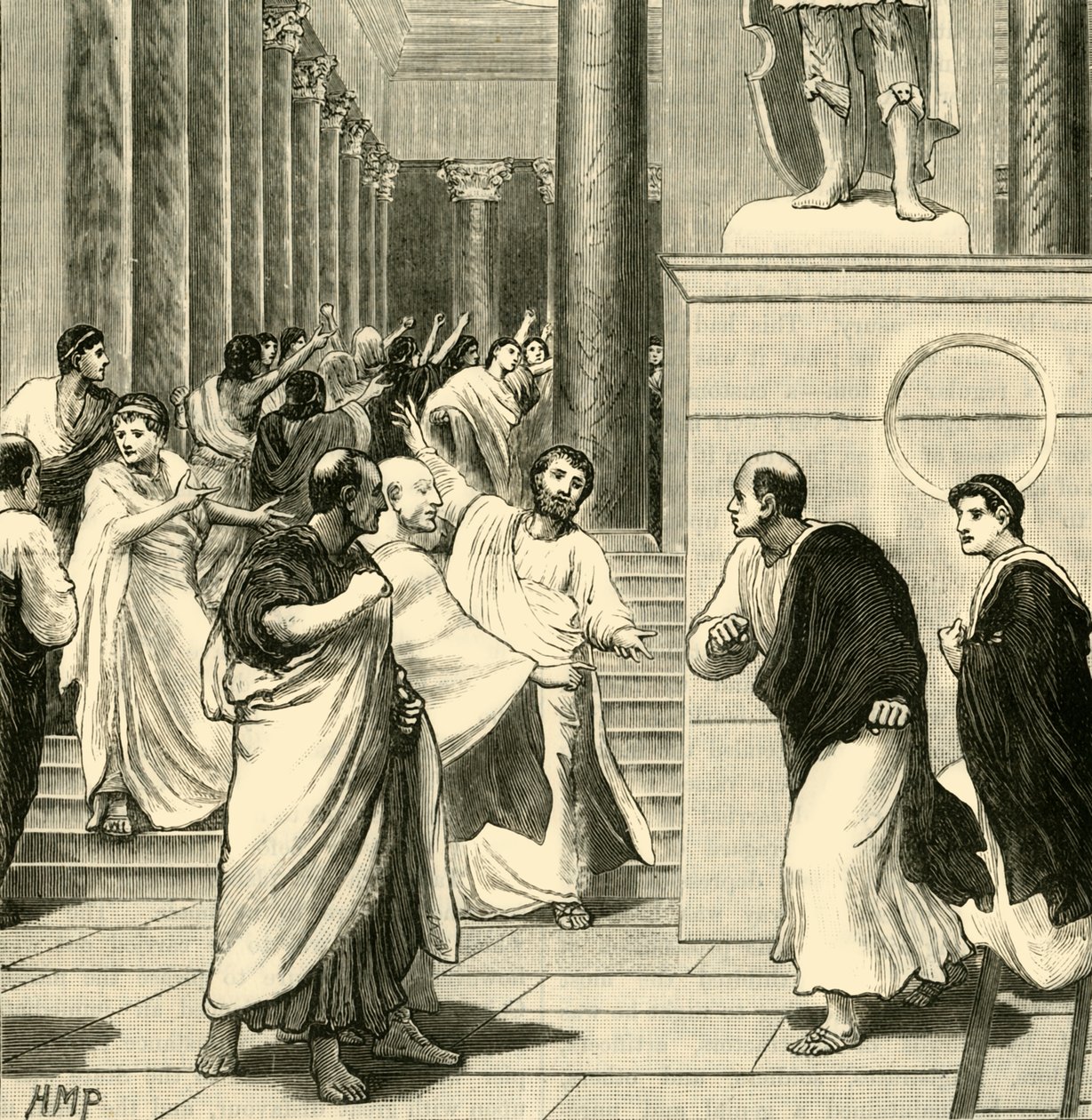 En tumult i Forum i Rom, 1890. af Unbekannt