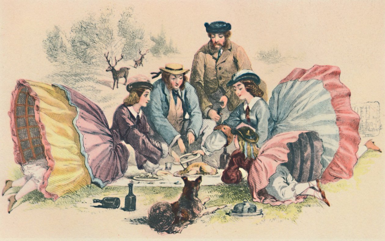 En victoriansk picnic, c1860, 1944. af Unbekannt
