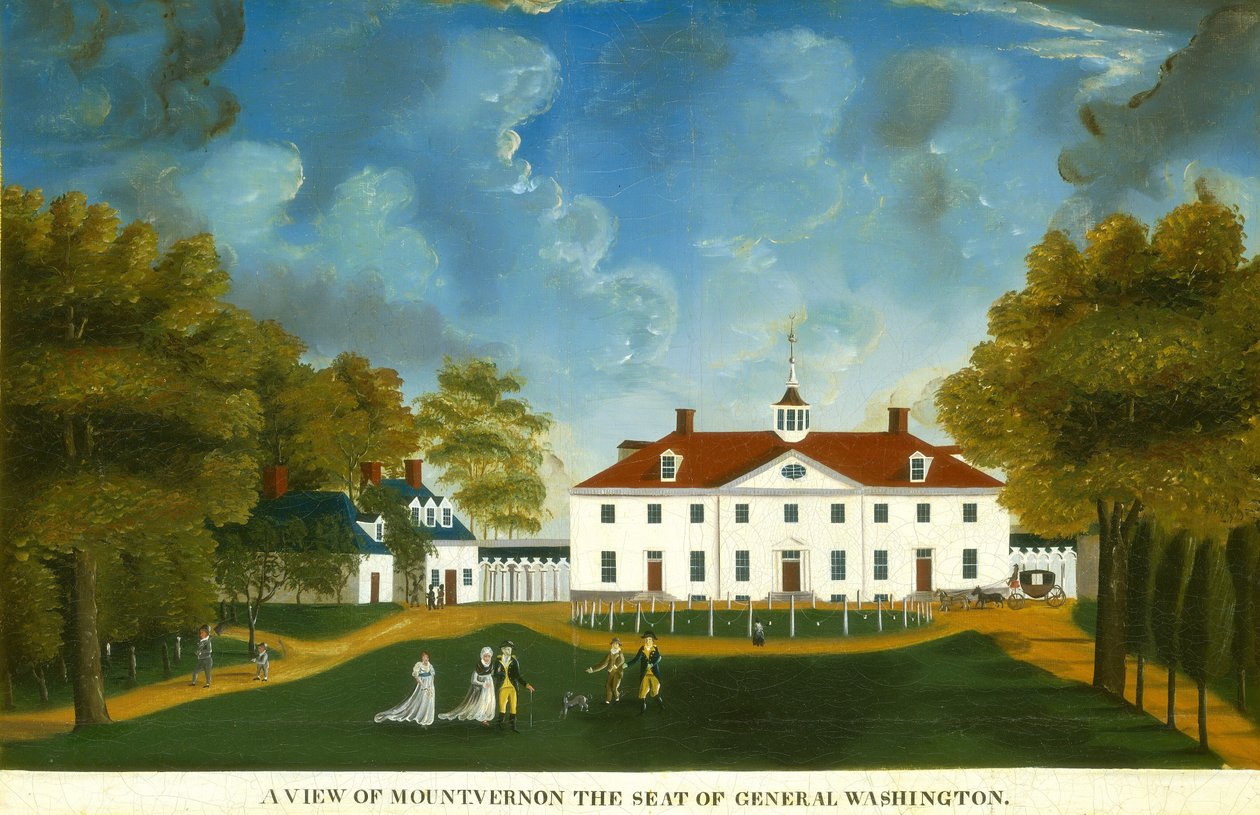 Udsigt over Mount Vernon, 1792 eller senere. af Unbekannt