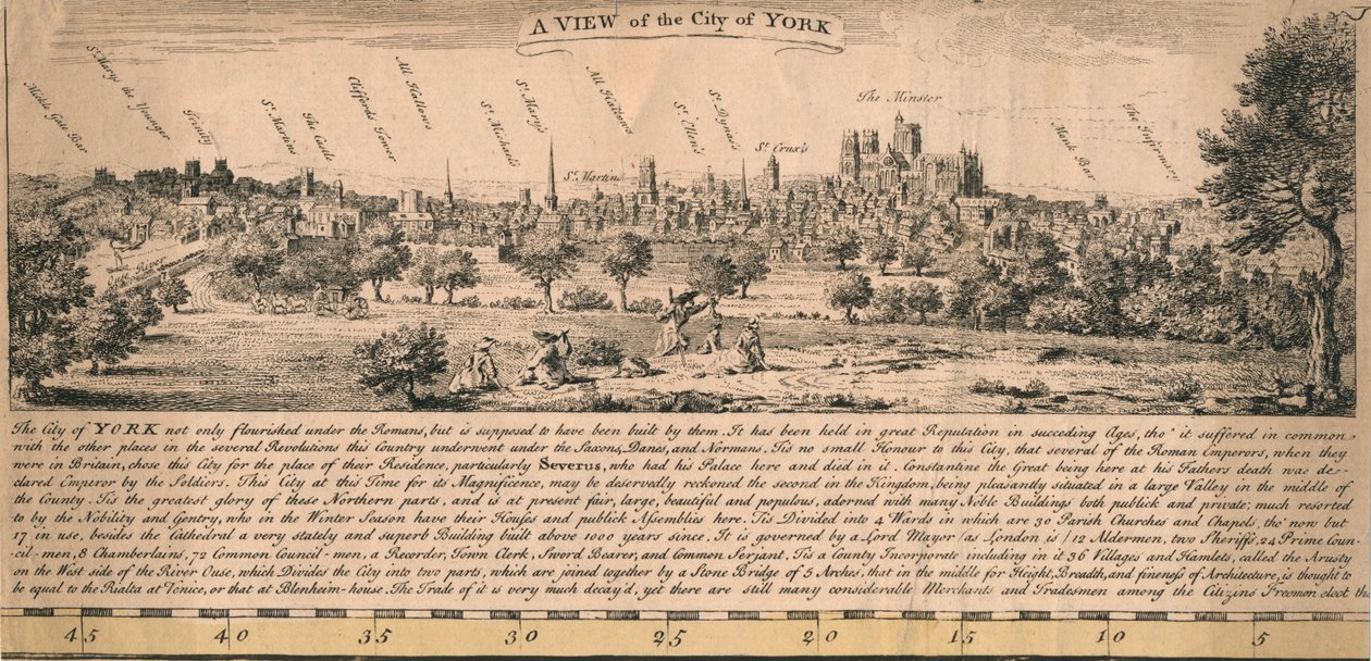 Udsigt over byen York, c1770