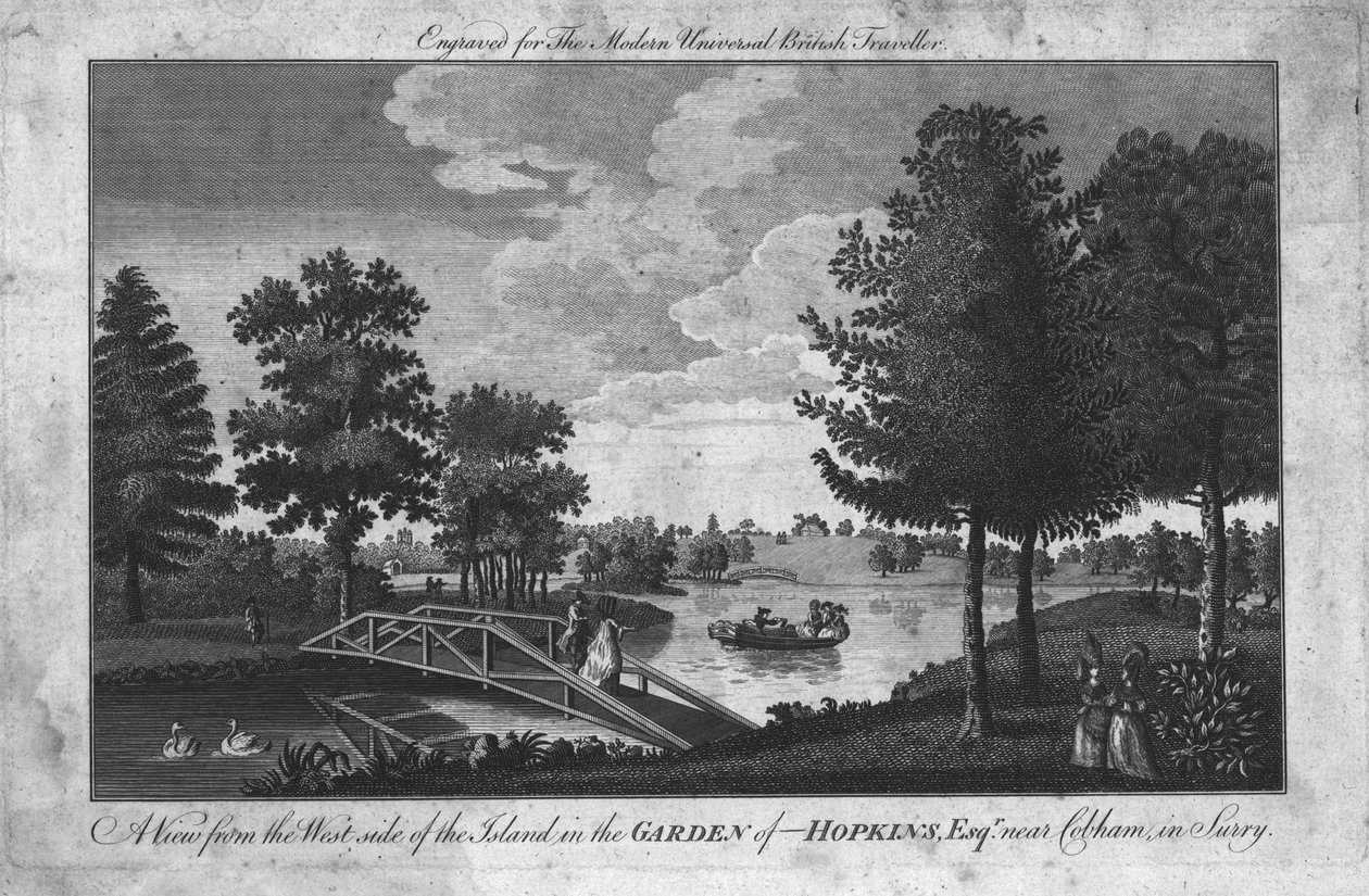 Udsigt over øen i Garden of Hopkins, Esqr. nær Cobham i Surrey., c1760 af Unbekannt