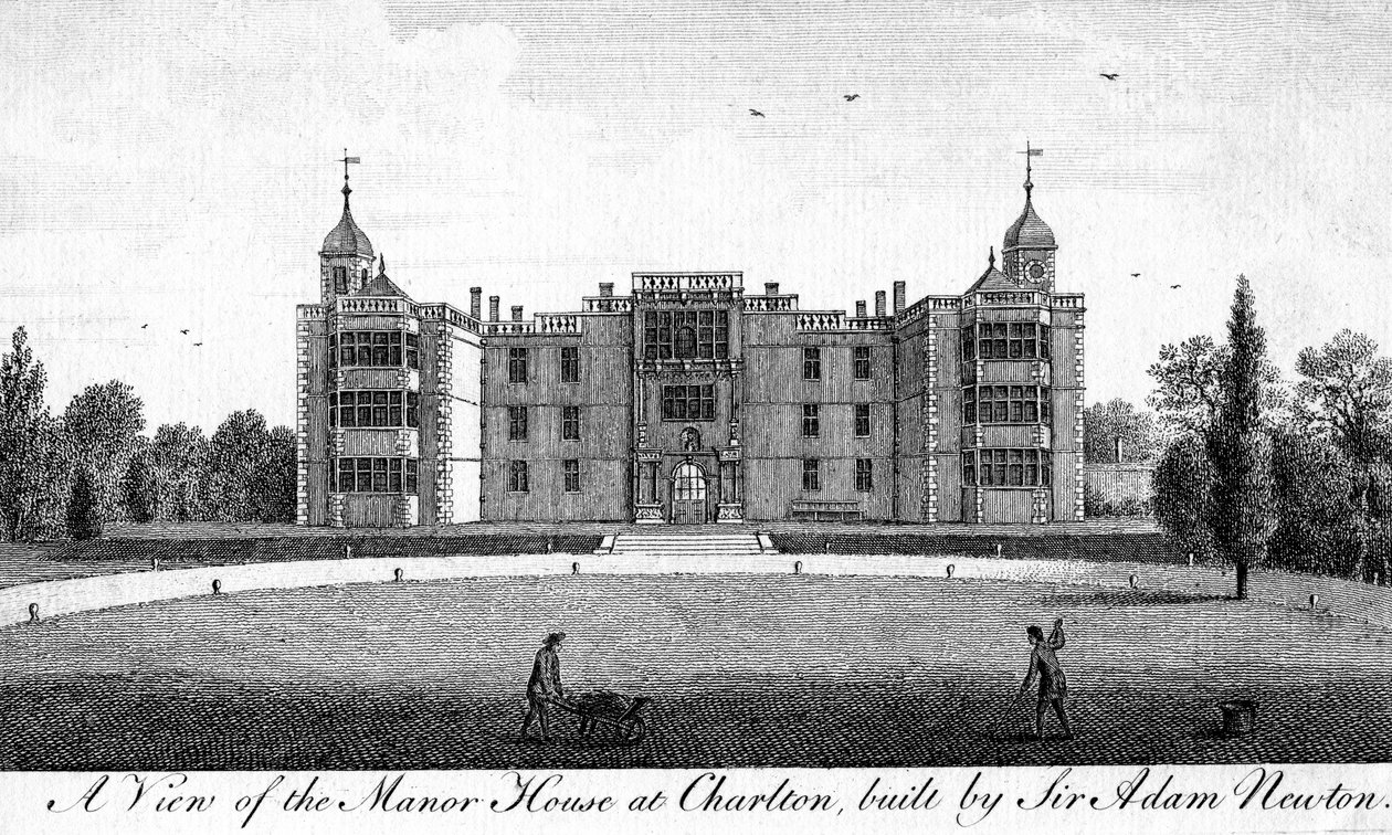 En udsigt over herregården i Charlton, bygget af Sir Adam Newton af Unbekannt