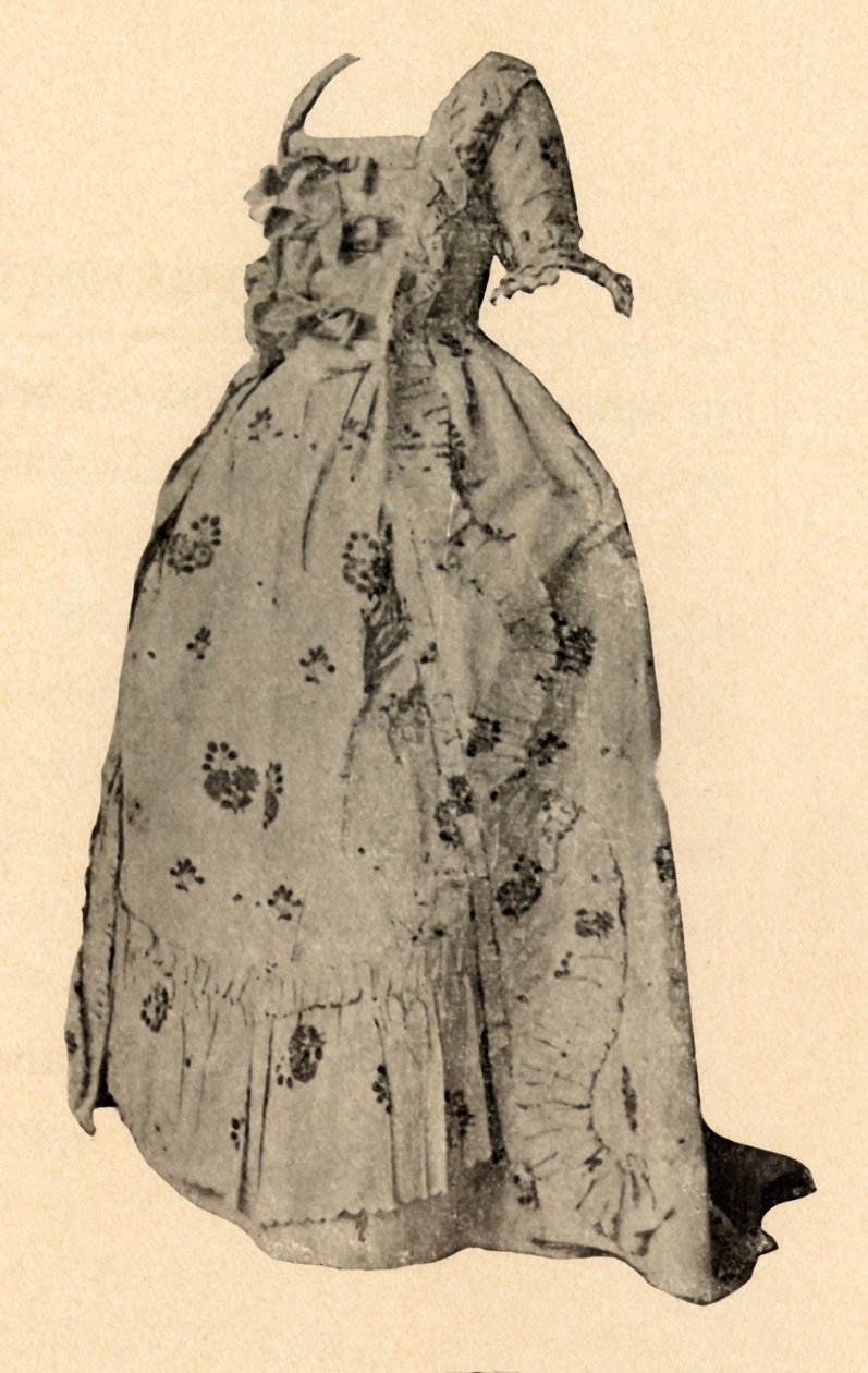 En Watteau-sæk, bryllupsdragt af fru William West, 1752, 1937 af Unbekannt