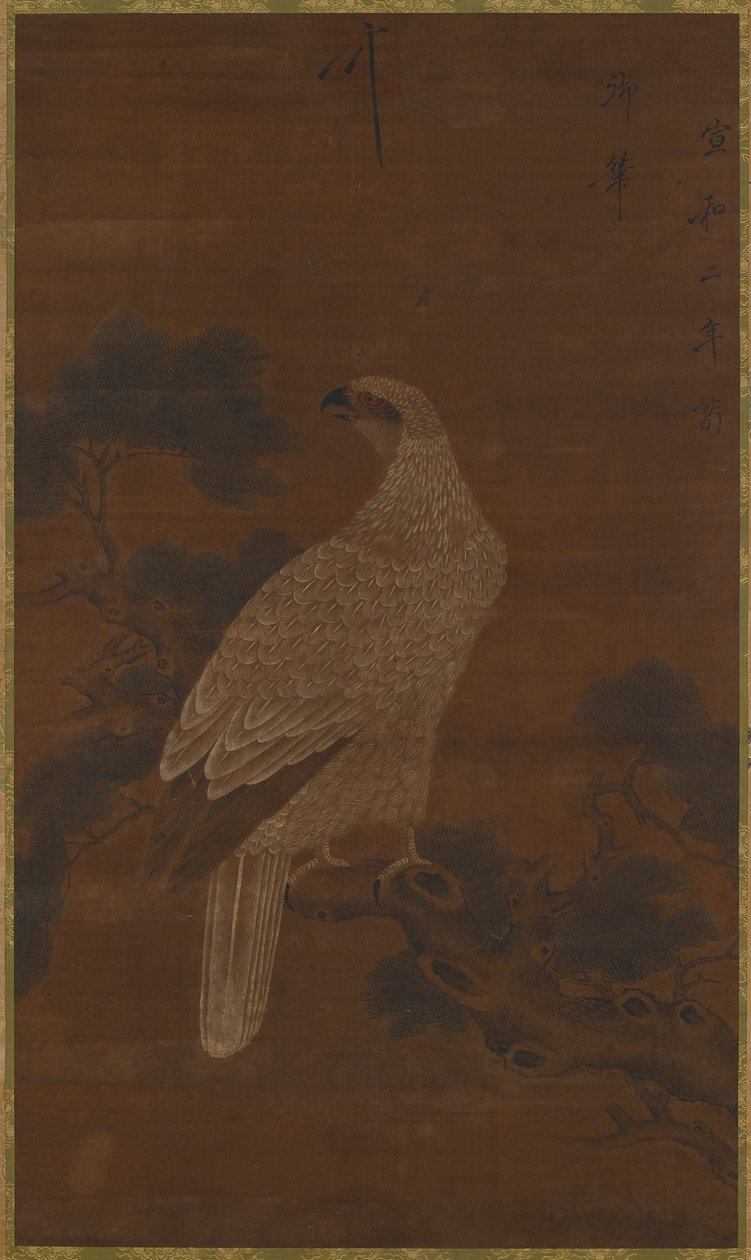 En hvid ørn på en fyrregren, Ming- eller Qing-dynastiet, 1600-tallet. af Unbekannt