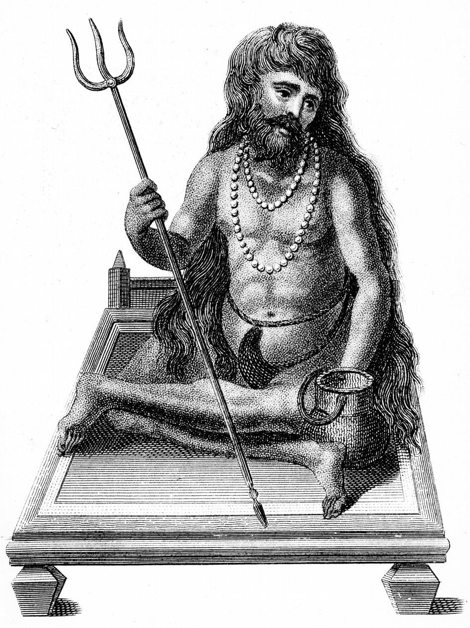 En yogi, der mediterer, 1811 af Unbekannt