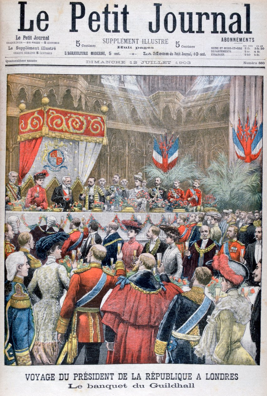 En banket for den besøgende franske præsident, Guildhall, London, 1903 af Unbekannt