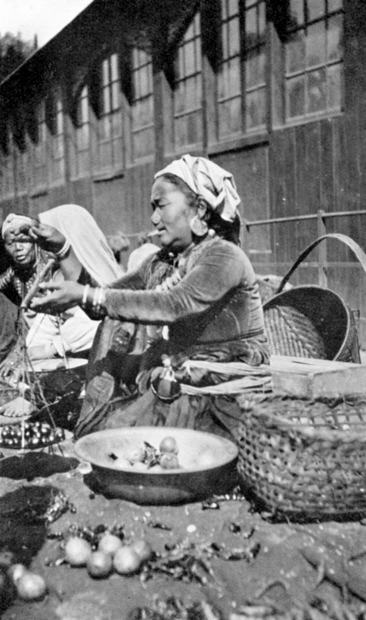 En basar i Darjeeling, Vestbengalen, Indien, c1910 af Unbekannt