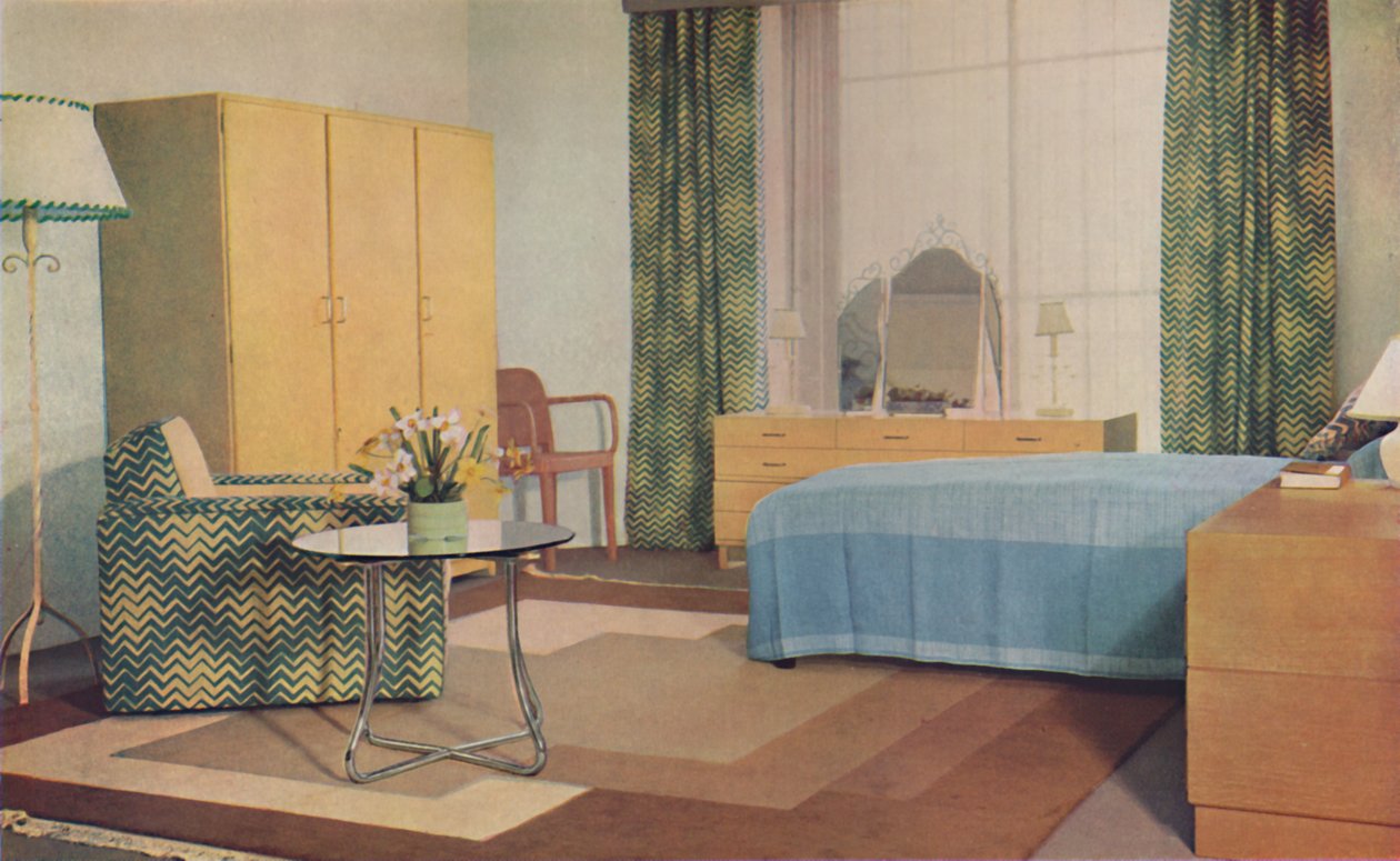 Et soveværelse designet af Miss P. E. Humphries, 1936 af Unbekannt