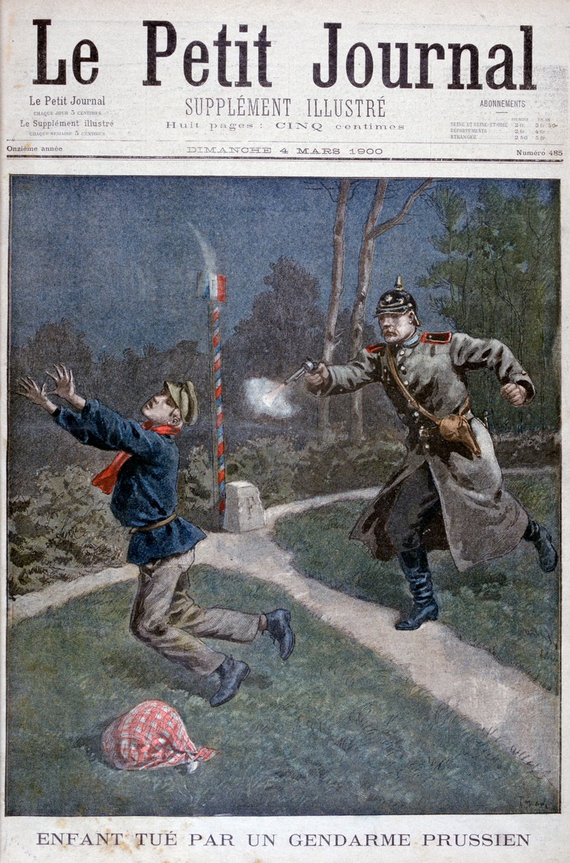 En dreng skudt af en preussisk gendarme på flugt fra en kriminalforsorg, 1900 af Unbekannt