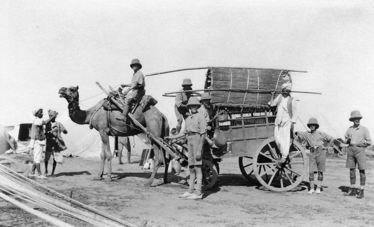 En kamelvogn, Indien, 1916-1917 af Unbekannt