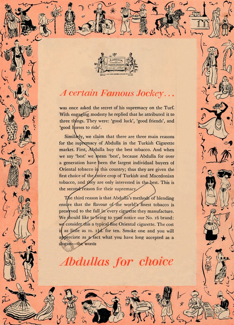 En bestemt berømt jockey Abdullas til valg, 1939 af Unbekannt