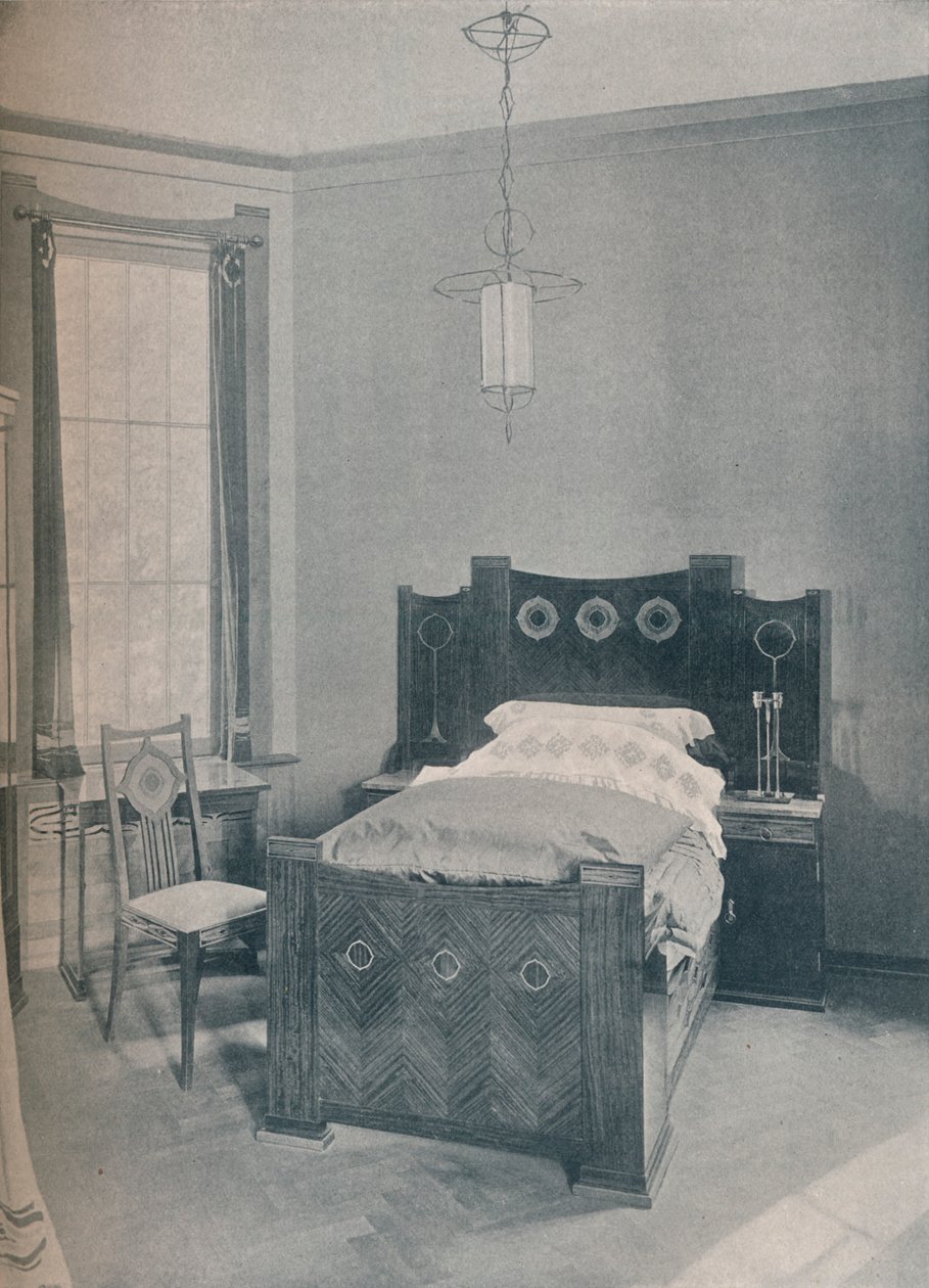 En barneseng designet af Peter Behrens, udført af TD Heymann, 1901 af Unbekannt