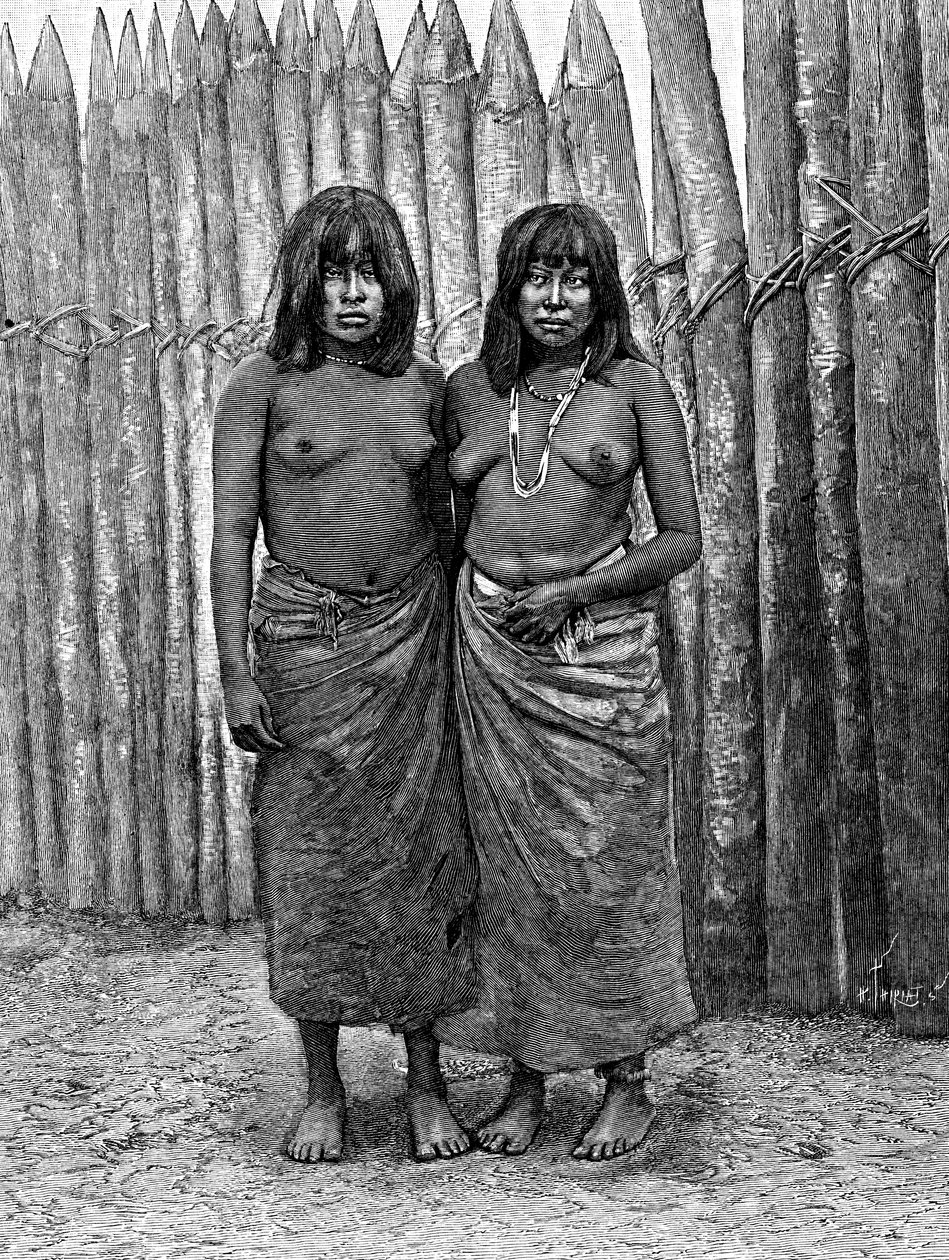 Et par indiske Gran Chaco-kvinder, Sydamerika, 1895 af Unbekannt