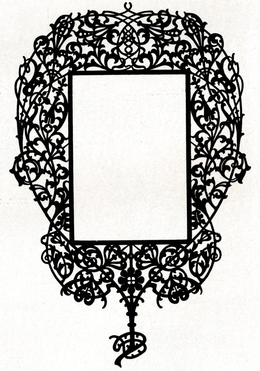 Et design til en billedramme med titlen Armiger, 1898. af Unbekannt