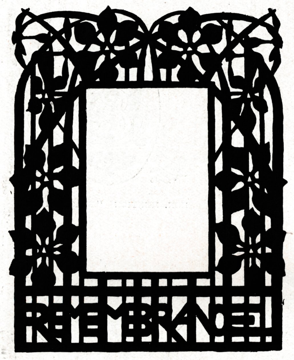 Et design til en billedramme med titlen Margery Daw, 1898 af Unbekannt