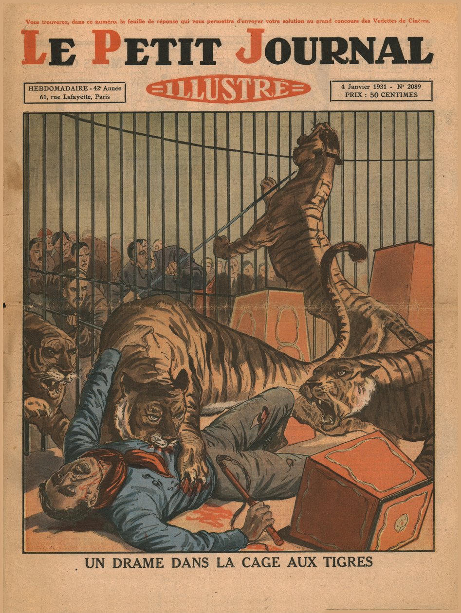 Et drama i tigerburet, 1931. af Unbekannt