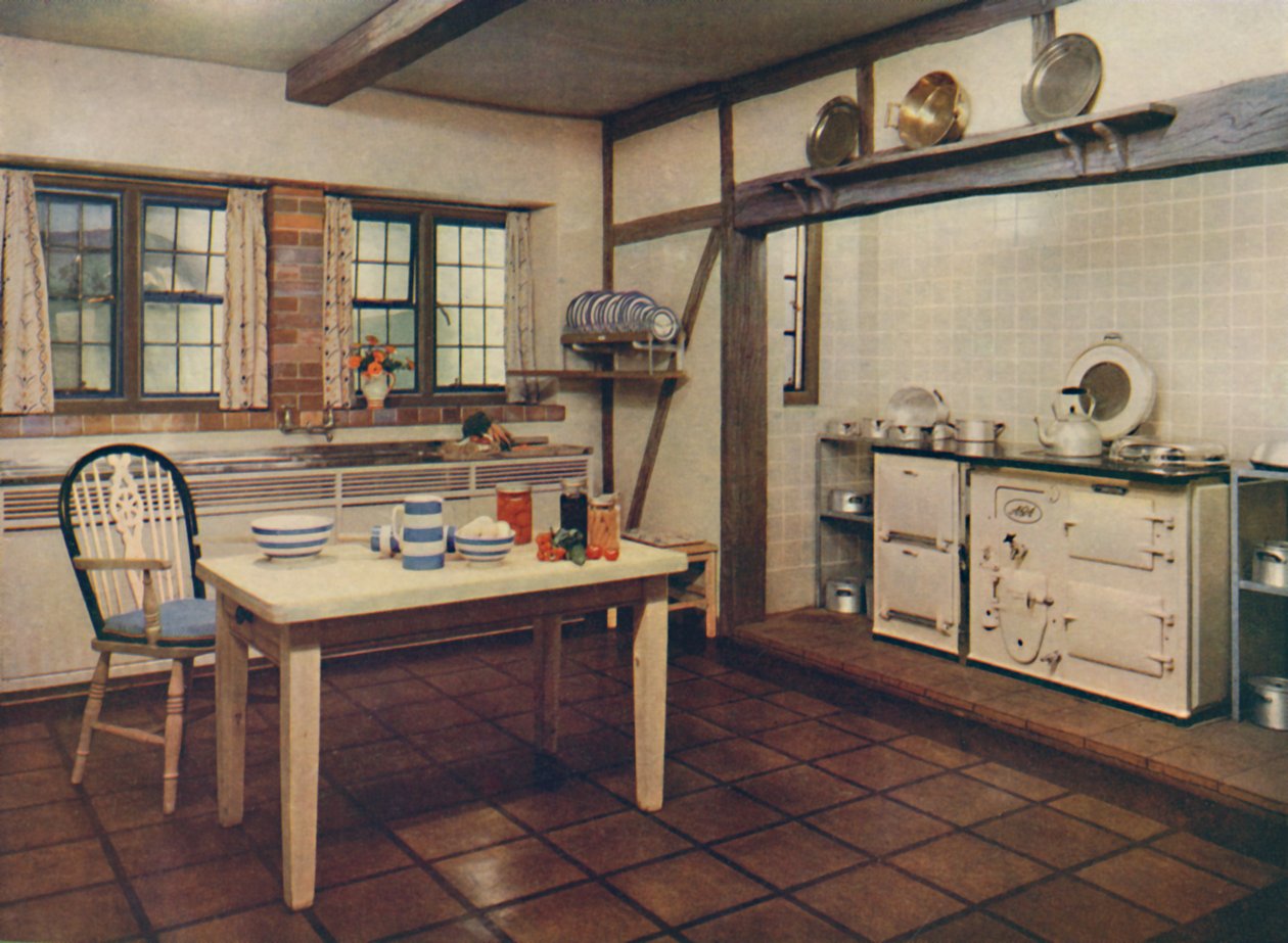 Et bondehus køkken redesignet af Mrs. Darcy Braddell, London, 1936 af Unbekannt