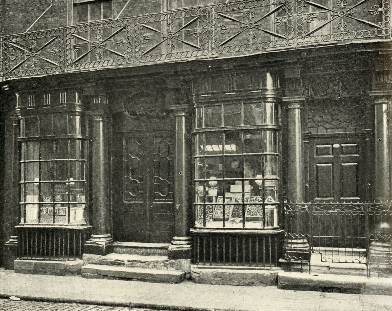 En fin butik i Artillery Row, Houndsditch, London, i sidste halvdel af det attende århundrede, af Unbekannt