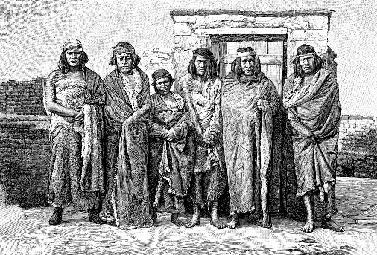 En gruppe af patagoniere, Argentina, 1895 af Unbekannt