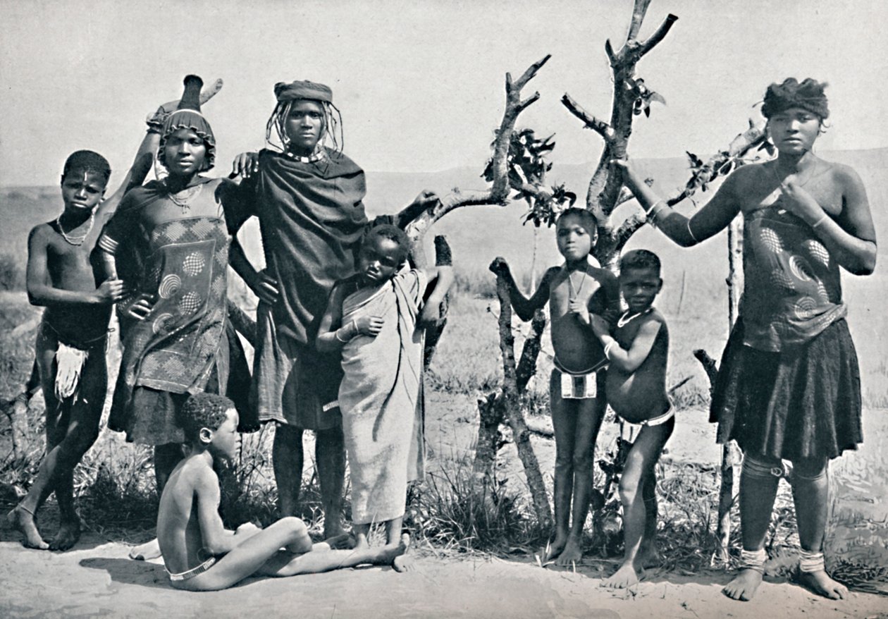 En gruppe zuluer, 1912 af Unbekannt