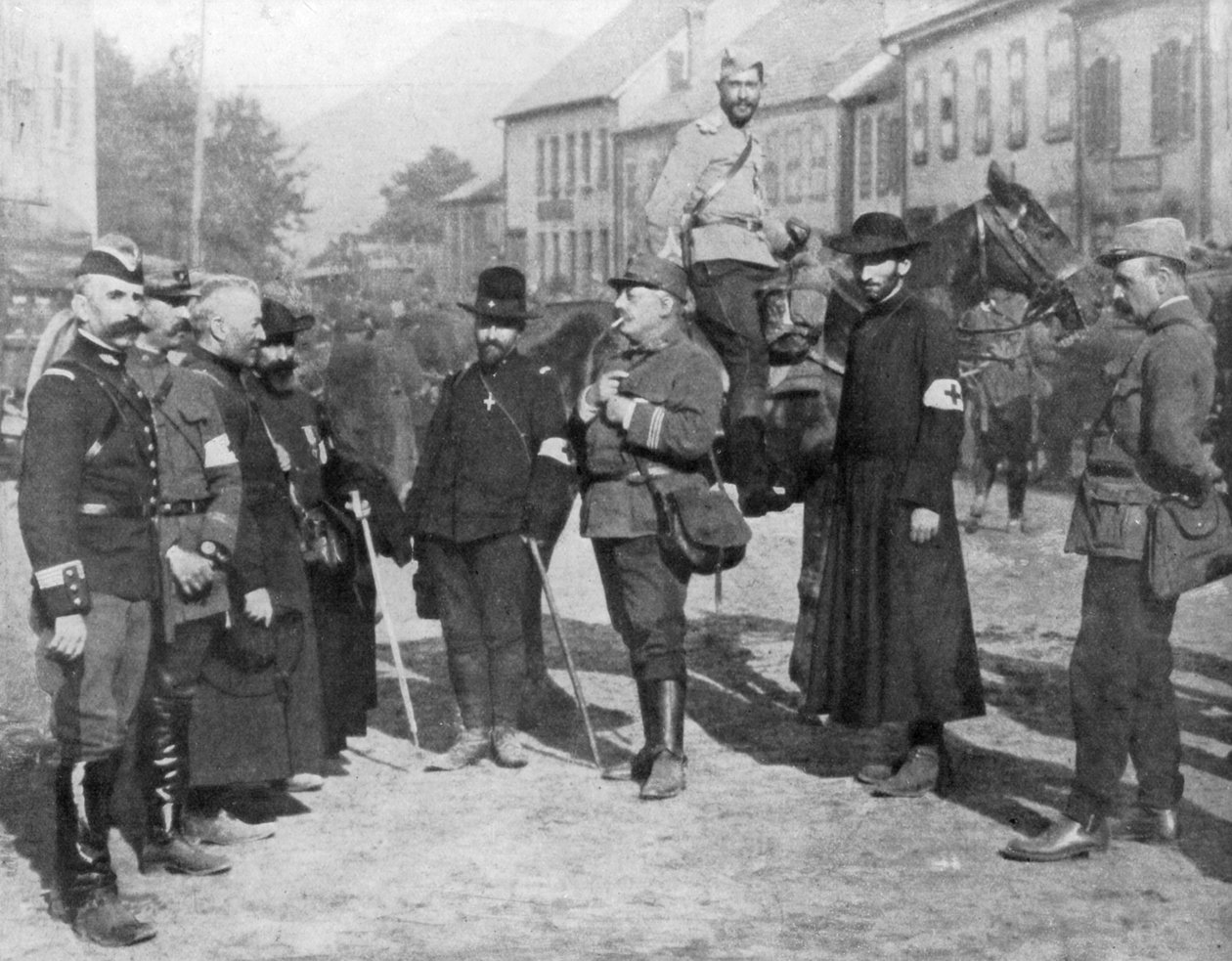 En gruppe militærpræster, Første Verdenskrig, 1914 af Unbekannt