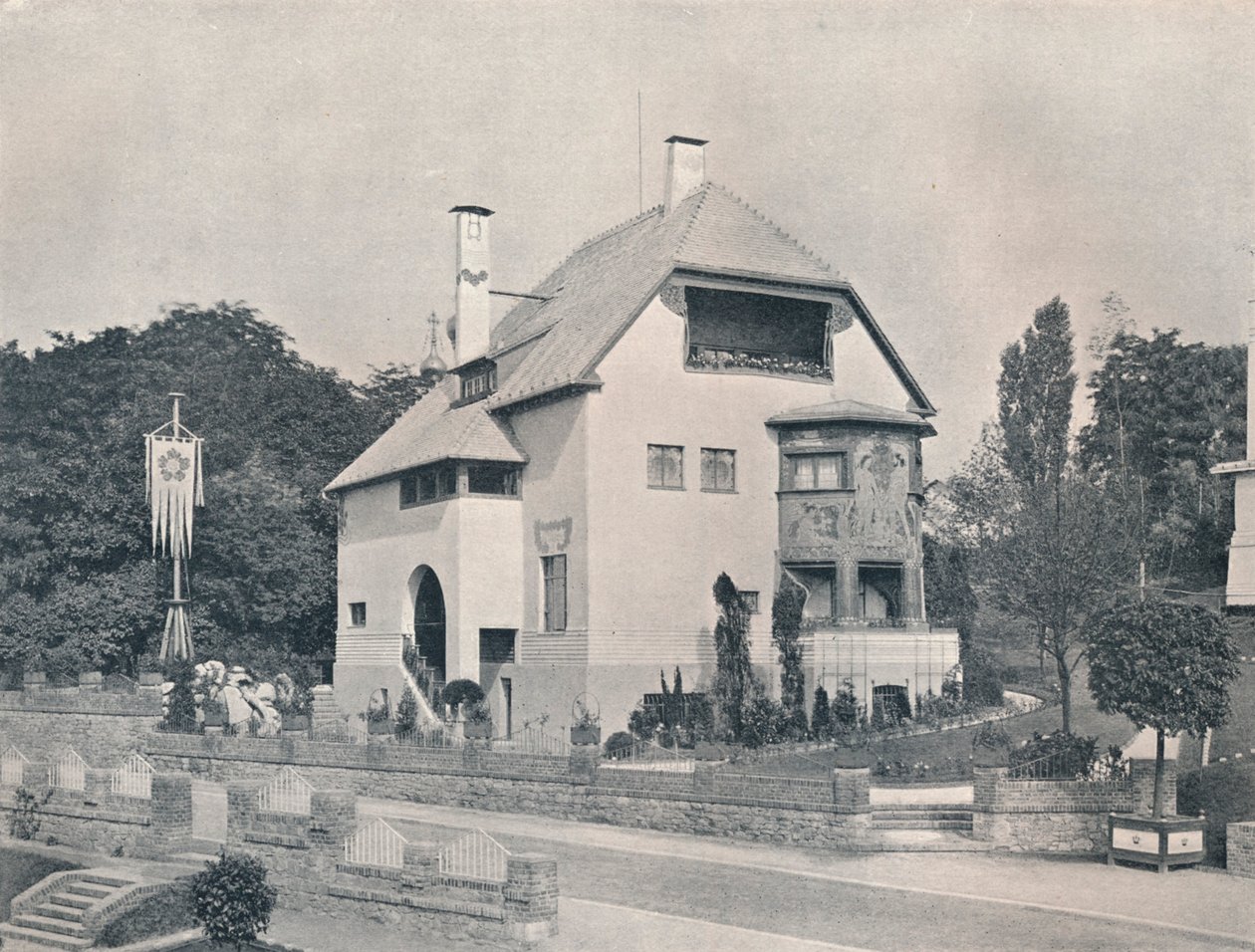 Et hus tegnet af Hans Christiansen, c1901 1901-1902 af Unbekannt