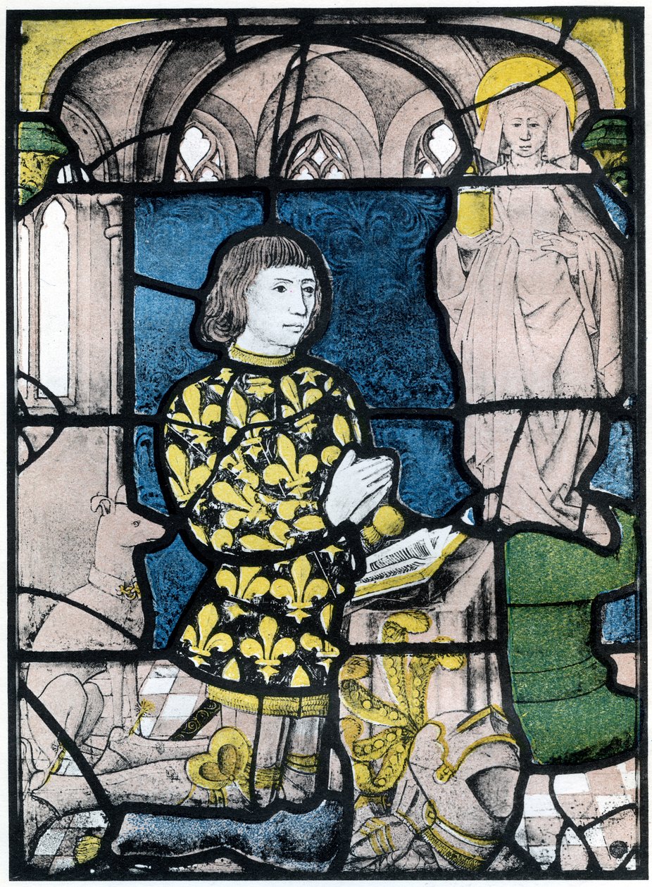 En ridder de Bernemicourt ved hans orisons foran et billede af St Mary Magdalene, c1500, 1924 af Unbekannt