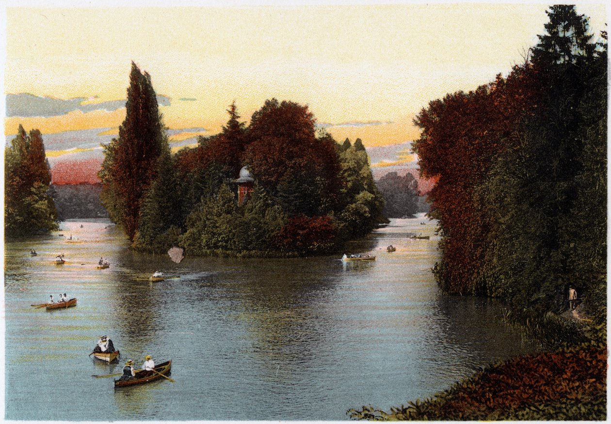En sø i Bois de Boulogne, Paris, ca. 1900 af Unbekannt