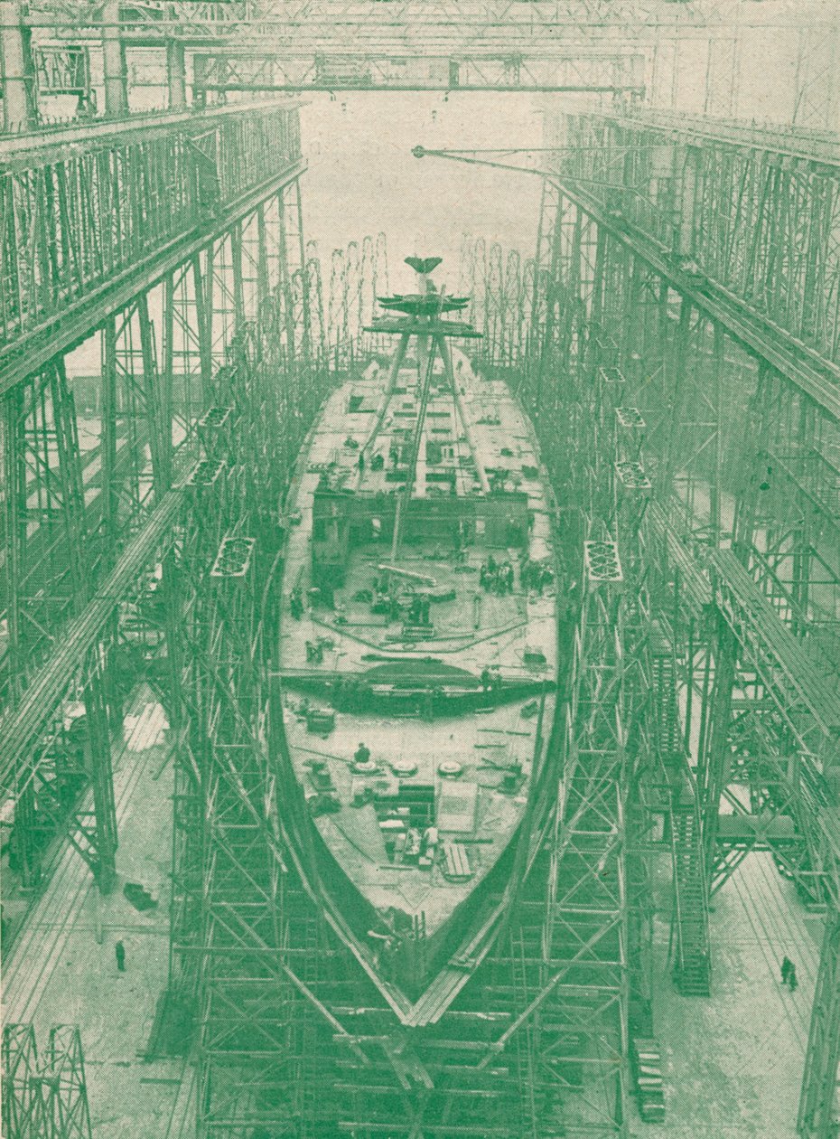 En let krydser under konstruktion, c1917 1919 af Unbekannt
