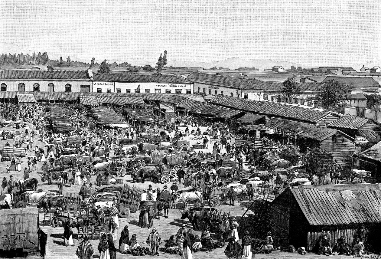 En markedsplads, Chile, 1895 af Unbekannt