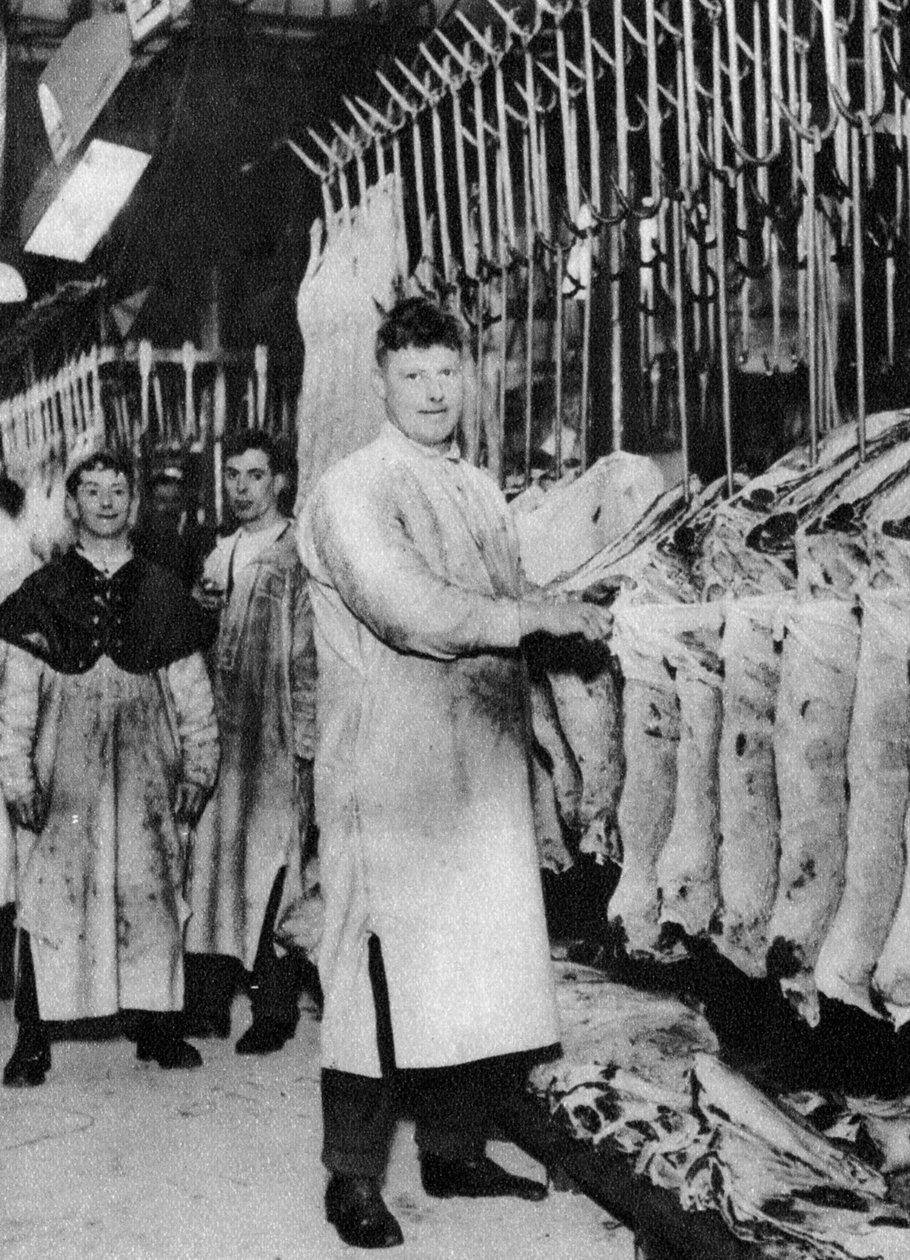 En kødportier, Smithfield Market, London, 1926-1927 af Unbekannt