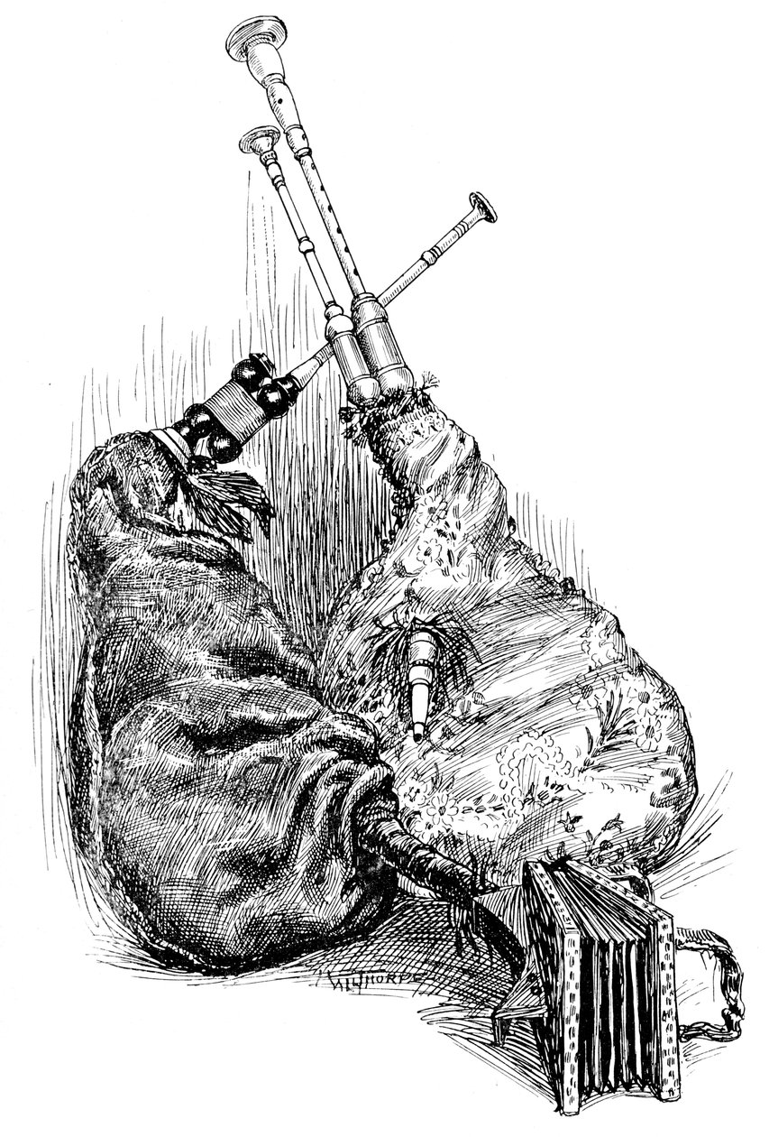 En musette og en sækkepibe, 1901 af Unbekannt