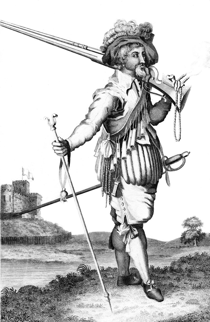 En musketer om introduktionen af skydevåben, 1798 af Unbekannt