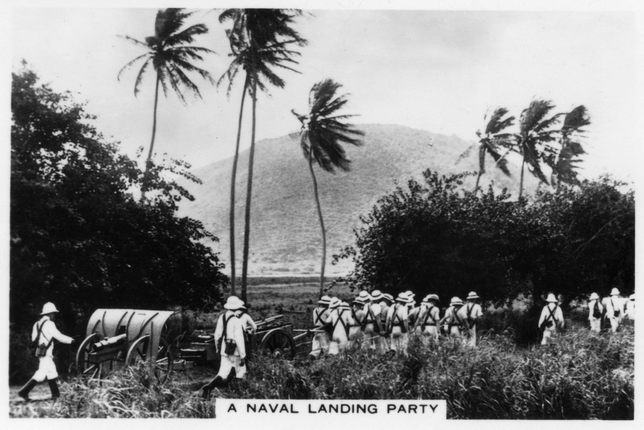 En flådelandingsfest, St. Kitts, Vestindien, 1937 af Unbekannt