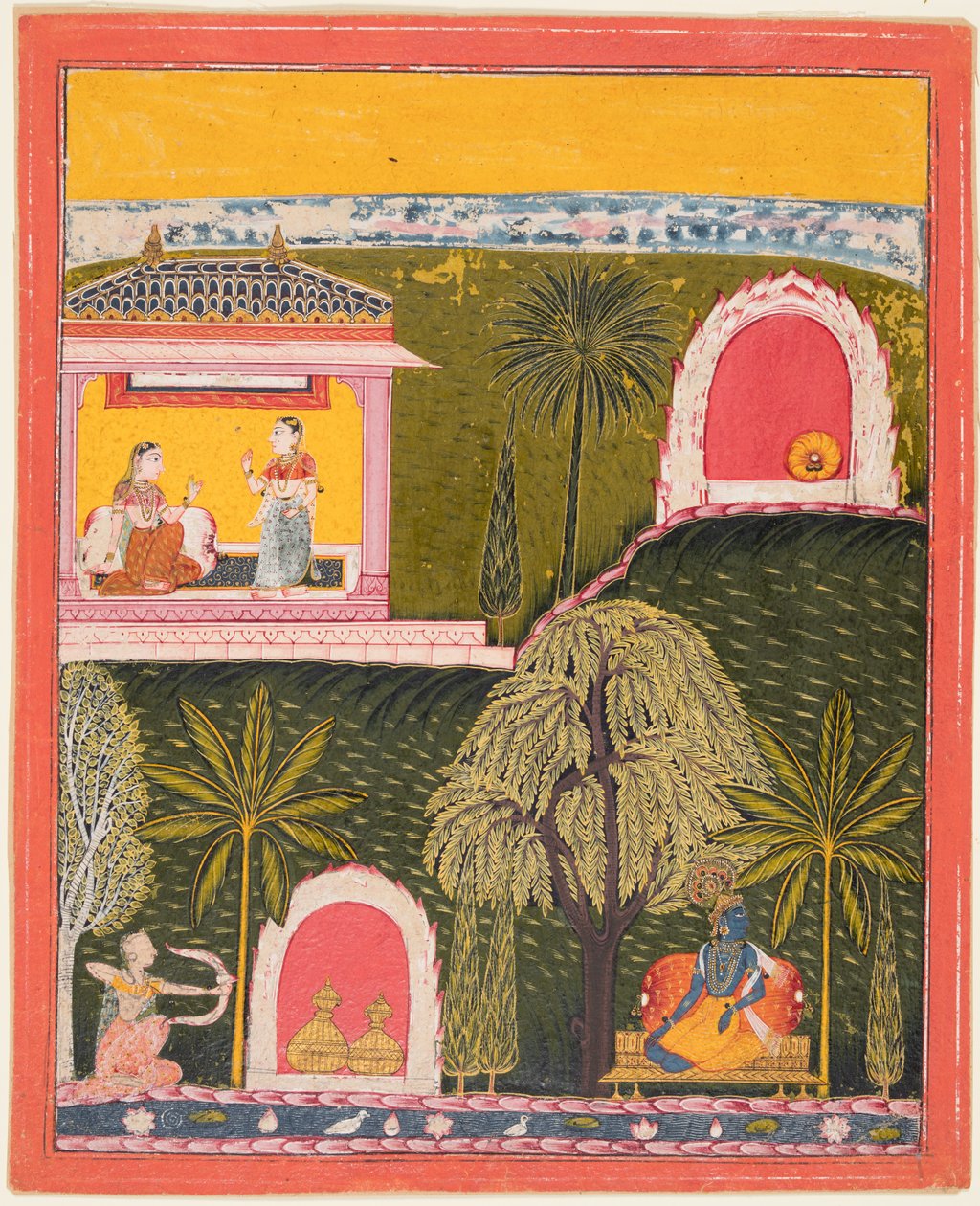 En side fra en Rasikapriya-serie, ca. 1660. af Unbekannt