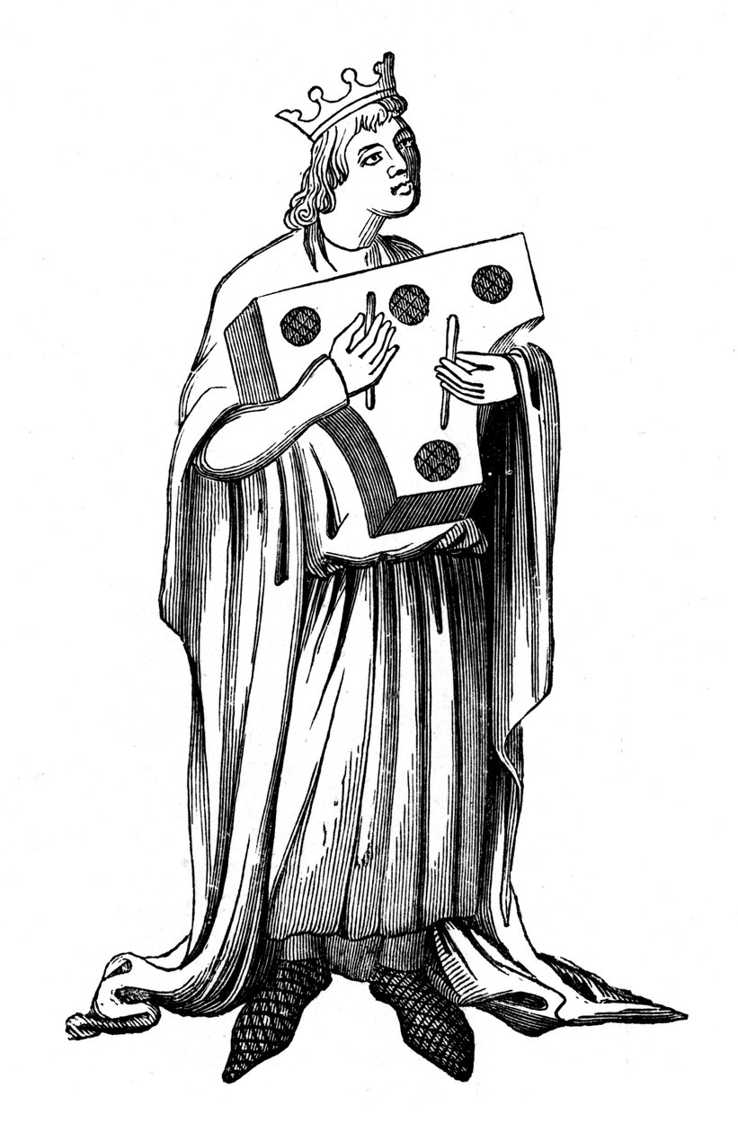 En performer på psalterion, 1300-tallet, 1870 af Unbekannt