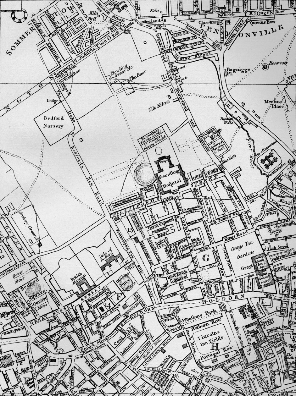 En plan for Holborn, St. Giles og St. Pancras, London, i 1800 1911 af Unbekannt