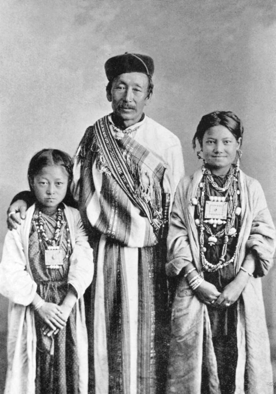 Et portræt af Lepchas, Vestbengalen, Indien, c1910 af Unbekannt
