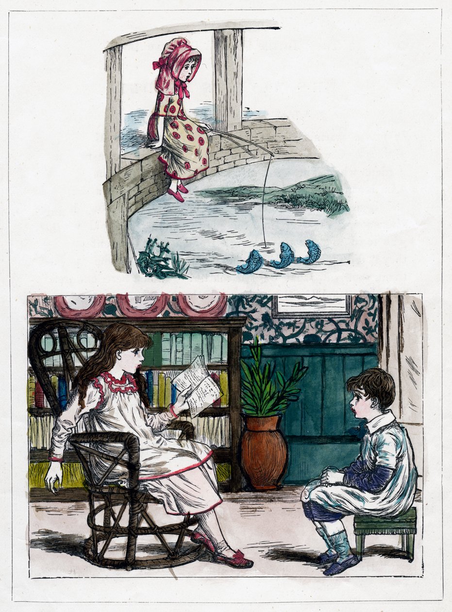 Et tryk fra The Little Folks Nature Painting Book af Kate Greenaway, c1880