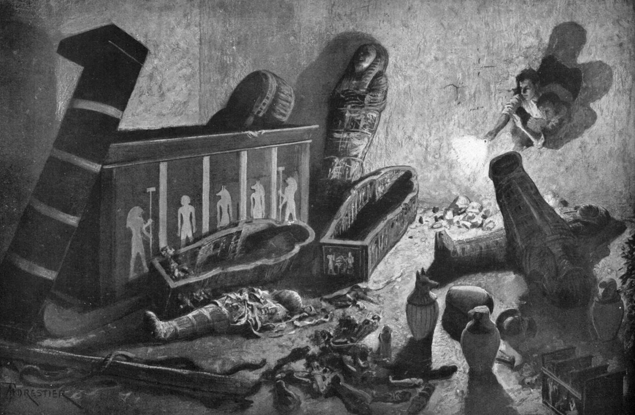En ransaget egyptisk grav, 1933-1934 af Unbekannt