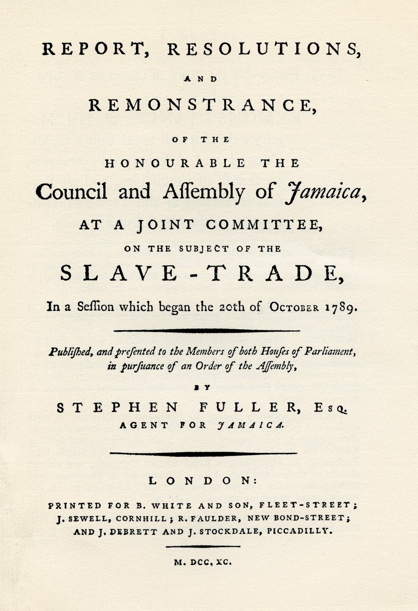 En remonstration af emnet slavehandel, 1789 1965 af Unbekannt