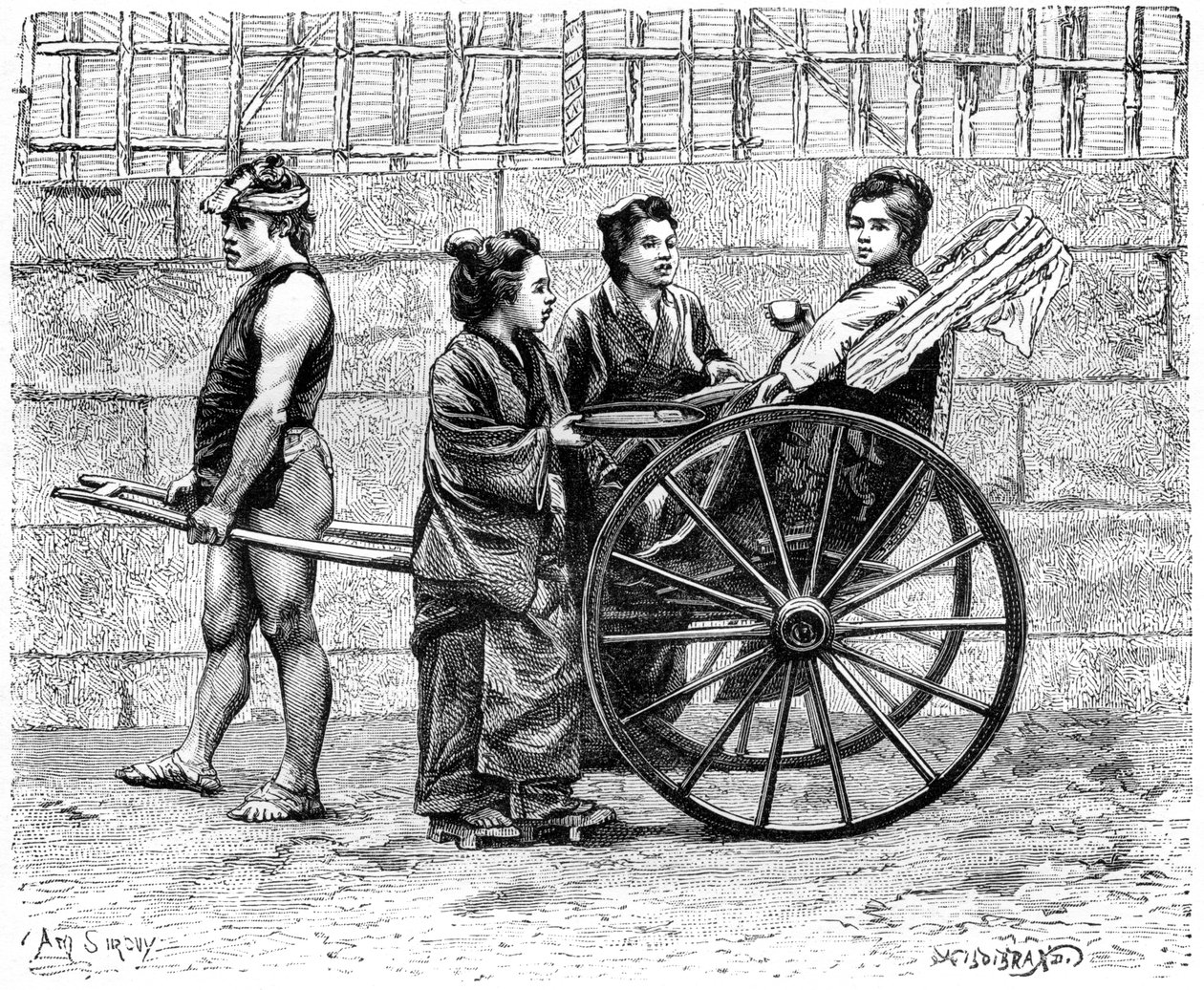 En rickshaw, Japan, 1895 af Unbekannt