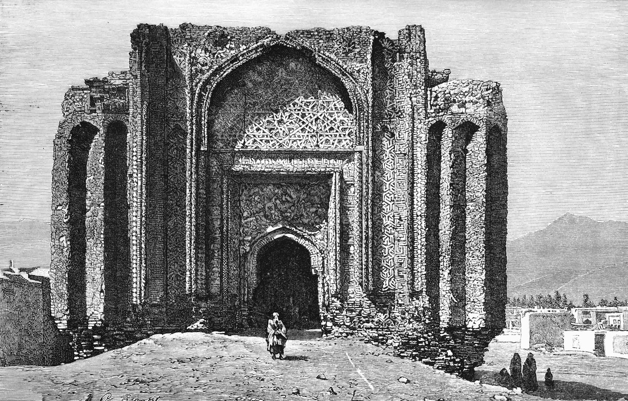En ødelagt moské fra det 14. århundrede, Hamadan, Iran, 1895 af Unbekannt