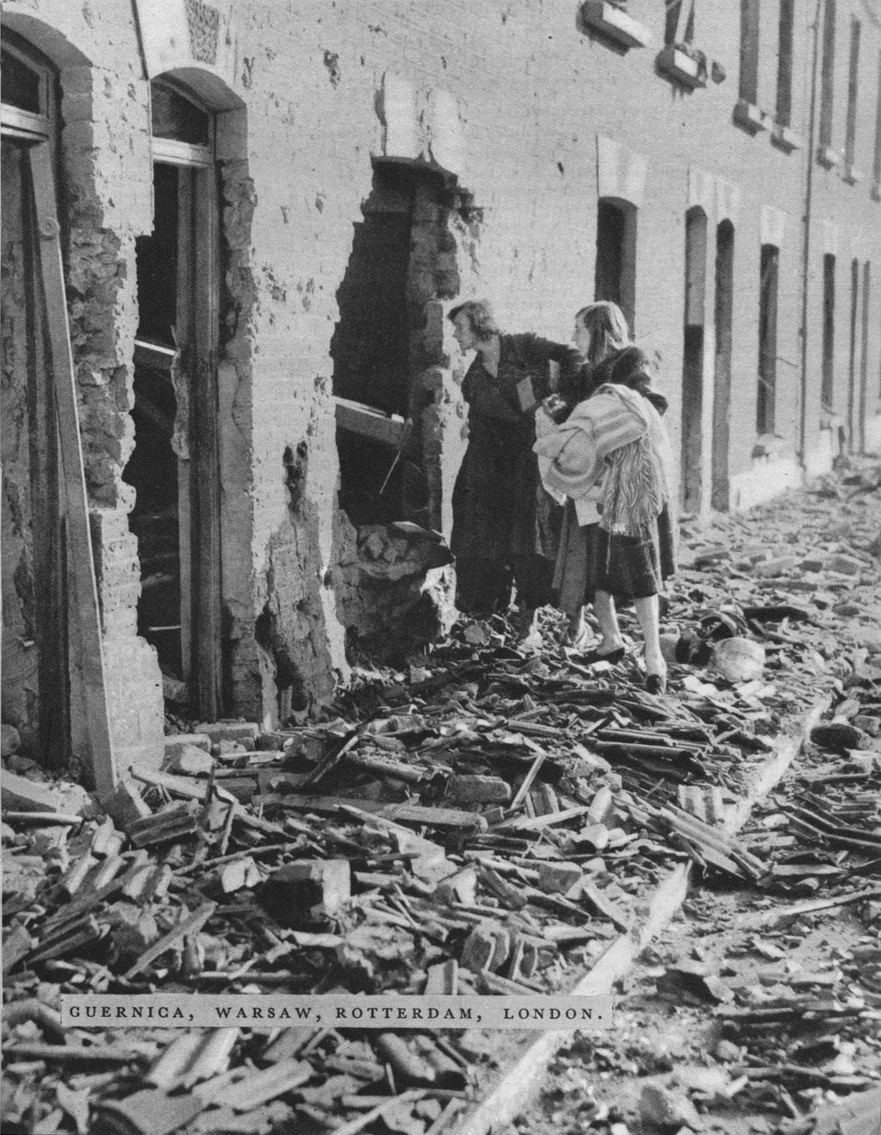 En scene under London blitz, c1940 1942 af Unbekannt