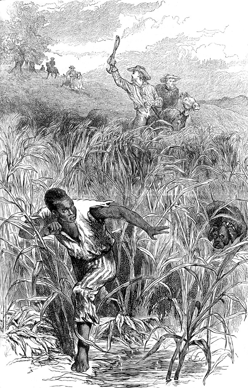En slavejagt, USA, midten af det 19. århundrede c1880 af Unbekannt