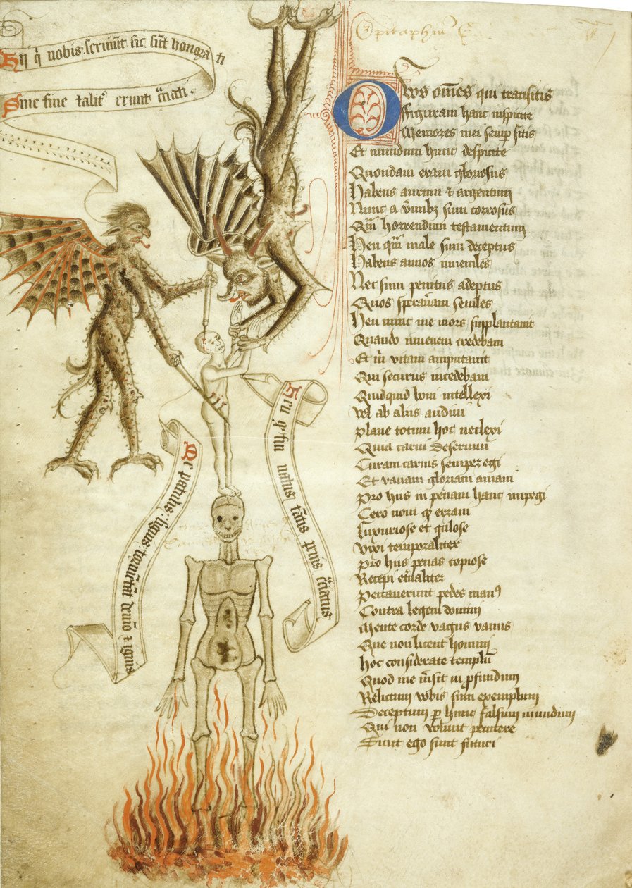 En sjæl trukket fra sit lig af en dæmon. Fra The Scale of Perfection af Walter Hilton, ca 1460 af Unbekannt