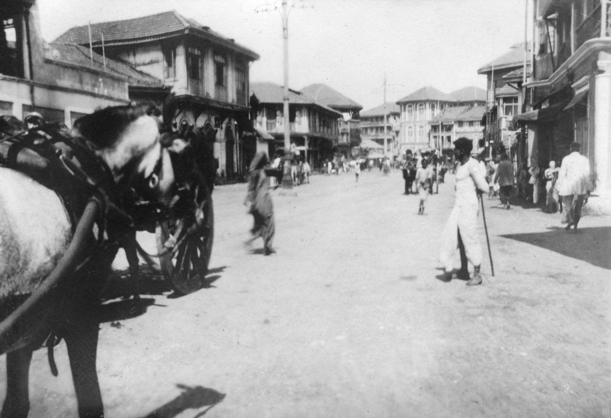 En gade i Mumbai Bombay, Indien, c1918 af Unbekannt
